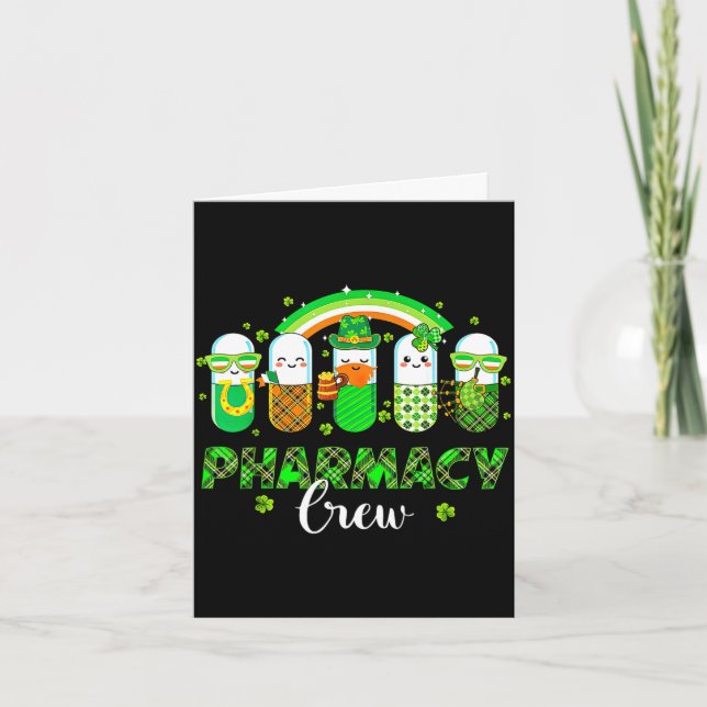 Pharmacy crew funny pills rainbow pharmacist st card (Front)