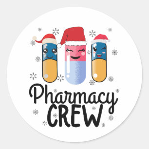 Pharmacy Crew. Pharmacist Christmas T-Shirt Classic Round Sticker