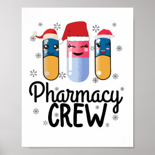 Pharmacy Crew. Pharmacist Christmas T-Shirt Poster