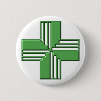 Pharmacy Cross 6 Cm Round Badge