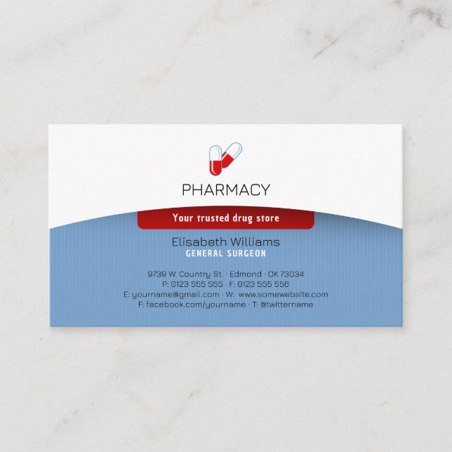 Pharmacy | Drug Store Business Card (Front)