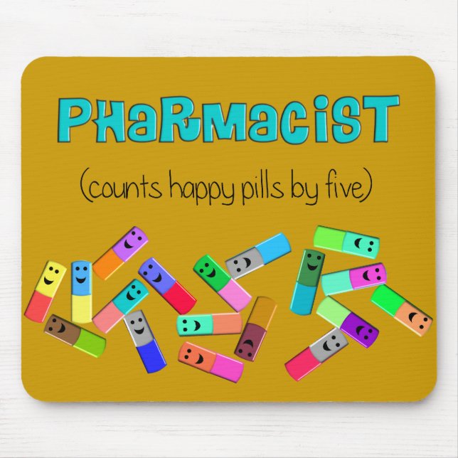 Pharmacy "Happy Pills" Design Mouse Pad (Front)