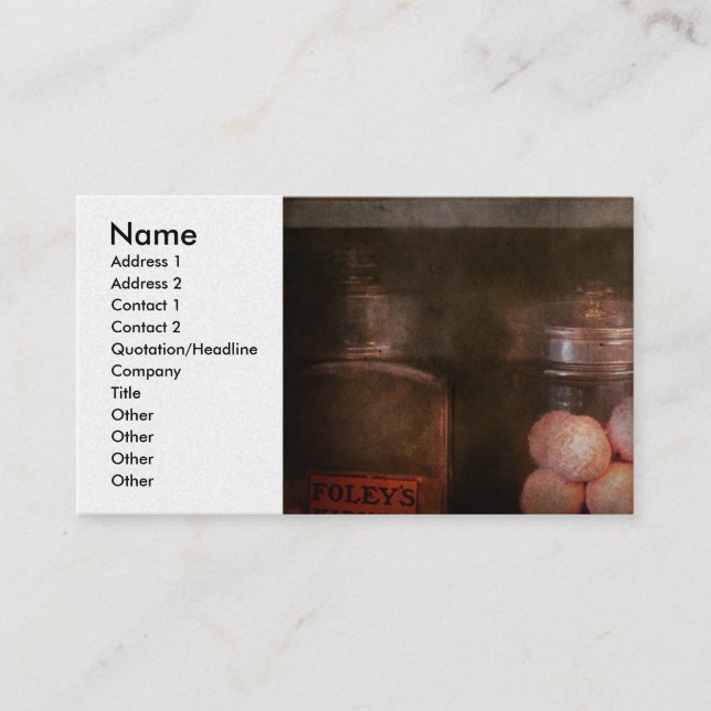 Pharmacy - Kidney pills & Suppositories Business Card (Front)