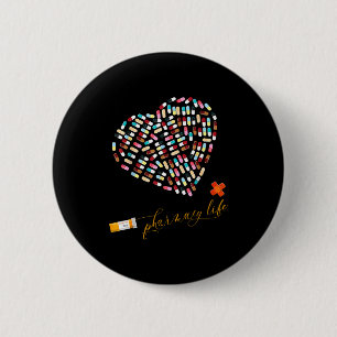 Pharmacy life pharmacist heart valentines day 6 cm round badge
