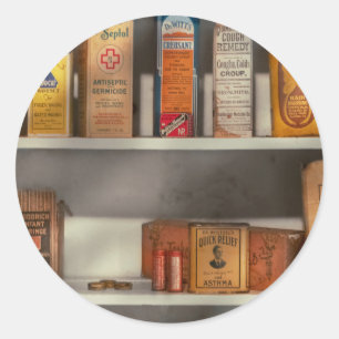 Pharmacy - Many coughing cures Classic Round Sticker
