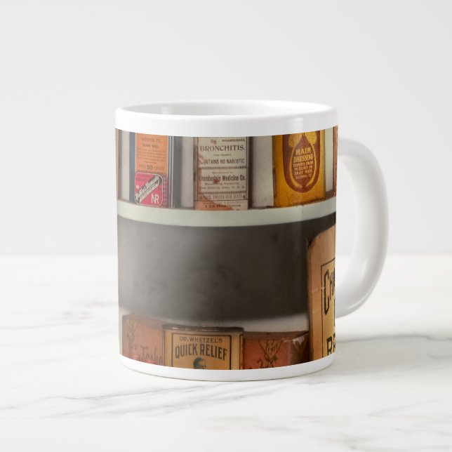 Pharmacy - Many coughing cures Large Coffee Mug (Front Right)