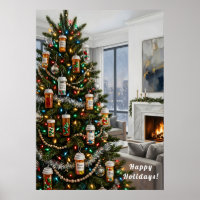 Pharmacy Medical Pill Bottle Ornament Christmas