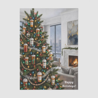 Pharmacy Medical Pill Bottle Ornament Christmas Tissue Paper