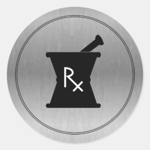 Pharmacy Mortar Pestle Logo Sticker