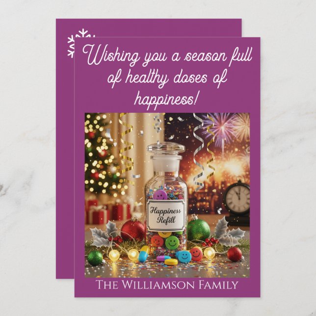 Pharmacy Nurse Medical Christmas New Years Card (Front/Back)