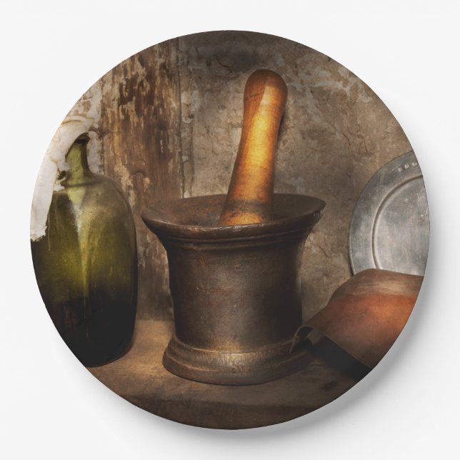 Pharmacy - Pestle - Home remedies Paper Plate (Front)