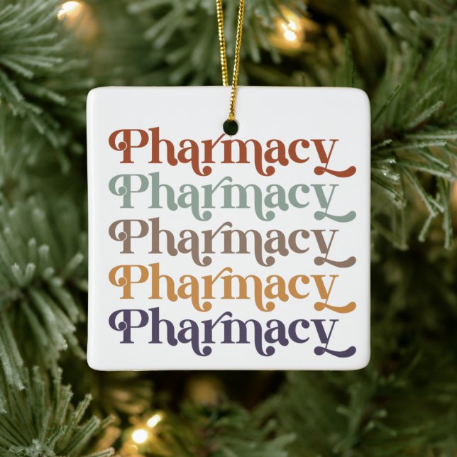 Pharmacy Retro Pharmacist Pharmacy Student Gift Ceramic Ornament (Tree)