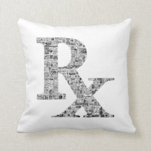 Pharmacy Rx Apothecary Mortar and Pestle Icon Cushion
