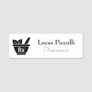Pharmacy RX Logo Professional Pharmacist Name Tag