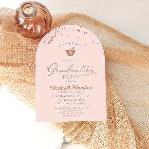 Pharmacy School Grad Invitation Rose Gold PharmD