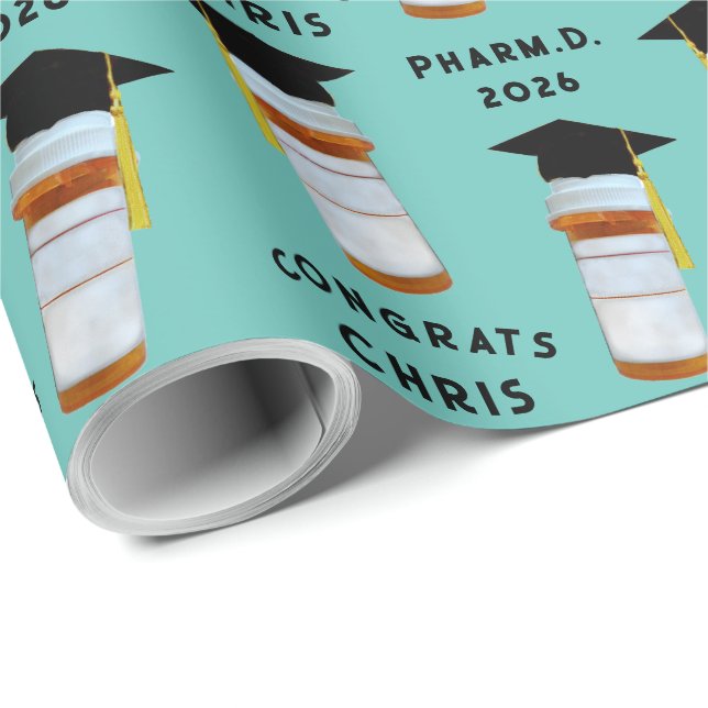 Pharmacy School Graduation Pharmacist Gift Wrapping Paper (Roll Corner)