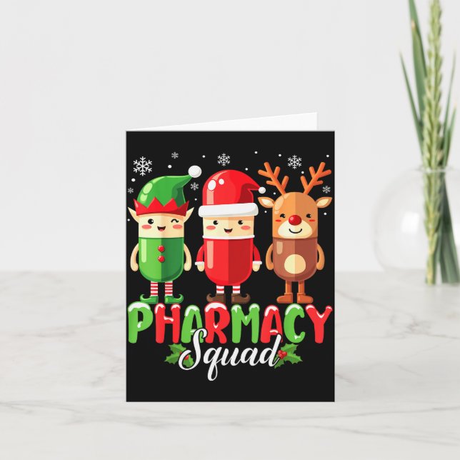 Pharmacy Squad Christmas Costume Funny Lls Pharmac Card (Front)