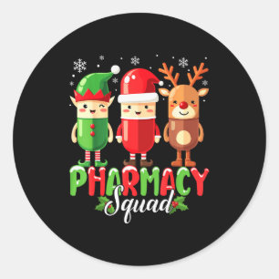 Pharmacy Squad Christmas Costume Funny Lls Pharmac Classic Round Sticker