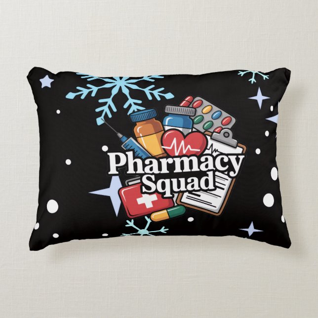 'Pharmacy Squad'. Decorative Cushion (Front)