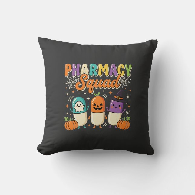 Pharmacy Squad Halloween Ghost Pills Design_1 Cushion (Front)
