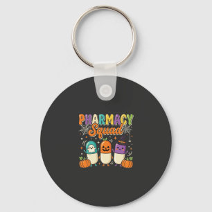 Pharmacy Squad Halloween Ghost Pills Design_1 Key Ring