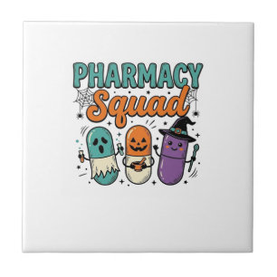 Pharmacy Squad Halloween Vintage Vector Shirt Desi Ceramic Tile