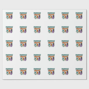 Pharmacy Squad Halloween Vintage Vector Shirt Desi Wrapping Paper