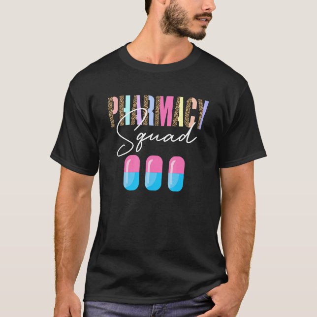Pharmacy Squad Leopard Pharmacist Technician 1 T-Shirt (Front)