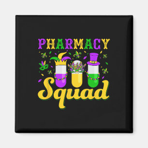 Pharmacy Squad Mardi Gras Pharmacist Technician Magnet