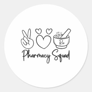 Pharmacy Squad Medicine Pharmacist Technician Tech Classic Round Sticker