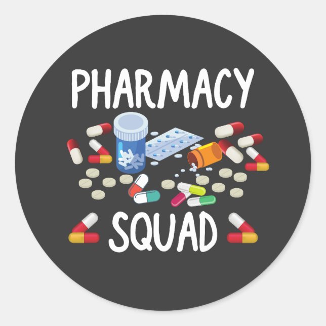 Pharmacy squad T-Shirt Classic Round Sticker (Front)