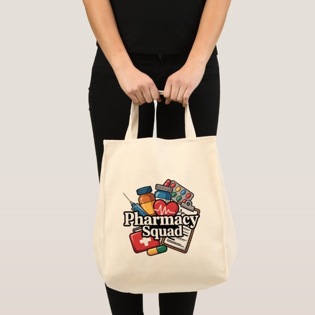 'Pharmacy Squad'. Tote Bag (Front (Product))