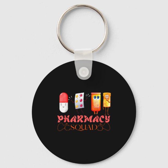 Pharmacy Squad Valentines Cute Lls Pharmacist Phar Key Ring (Front)