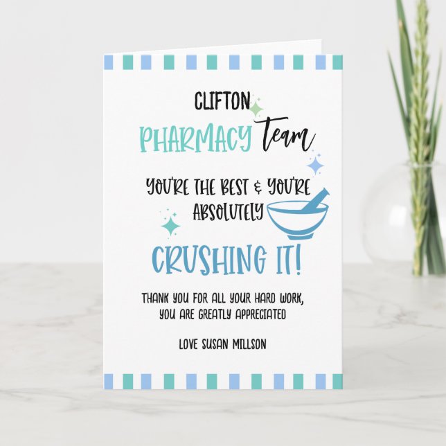 Pharmacy team thank you card (Front)