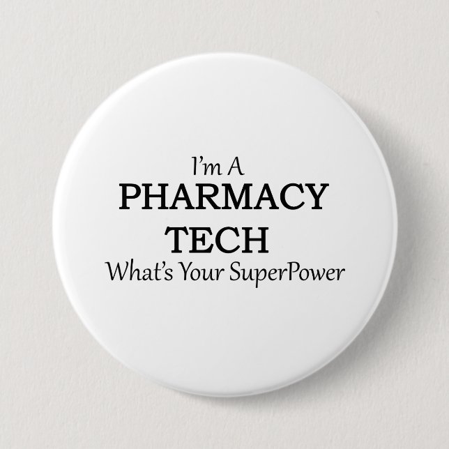 PHARMACY TECH 7.5 CM ROUND BADGE (Front)