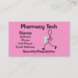 Pharmacy Tech Business Cards Pink