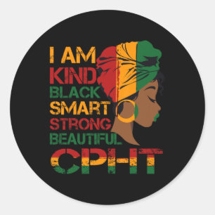 Pharmacy Tech Cpht African American Black History  Classic Round Sticker