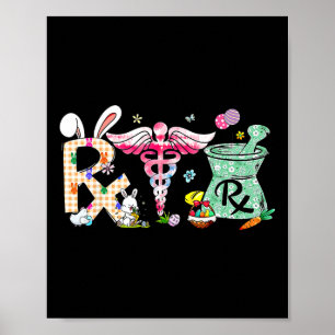 Pharmacy Tech Easter Day Pharmacist Certified Phar Poster
