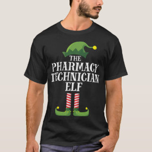 Pharmacy Tech Elf Matching Family Christmas Party T-Shirt