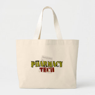 Pharmacy Tech Gifts With Prescription Design Large Tote Bag