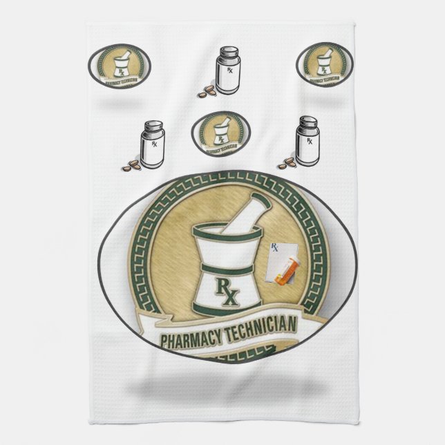Pharmacy Tech Kitchen Hand Towel (Vertical)