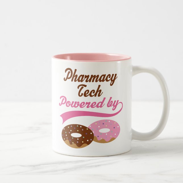 Pharmacy Tech Powered By Doughnuts Mug (Right)