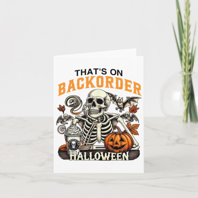 Pharmacy Tech Skeleton That's Ckorder Funny Hallow Card (Front)