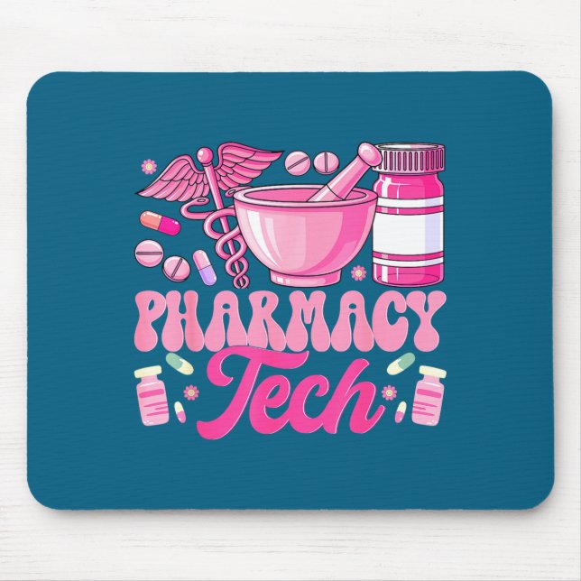 Pharmacy Tech Technician Pharmacist Student Design Mouse Pad (Front)