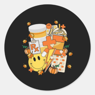 Pharmacy Tech Technician Pharmacist Student Fall V Classic Round Sticker