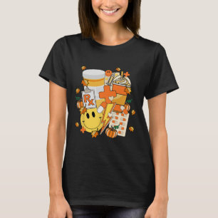 Pharmacy Tech Technician Pharmacist Student Fall V T-Shirt