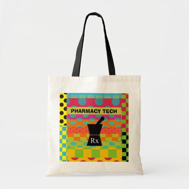 Pharmacy  Tech Tote Whimsical Pestle and Mortar (Front)