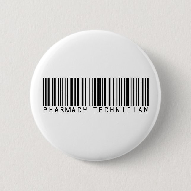 Pharmacy Technician Bar Code 6 Cm Round Badge (Front)