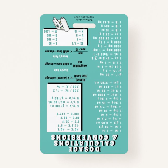 Pharmacy Technician - Calculations/Rules (S2) ID Badge (Front)