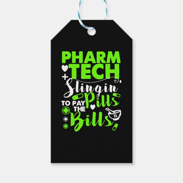 Pharmacy Technician Funny Shirt Gift Tags (Front)